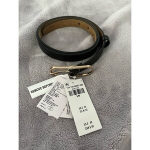 Abercrombie & Fitch Black Belt with Gold Buckle